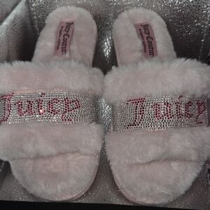 Juicy Couture Light Pink Furry Slides